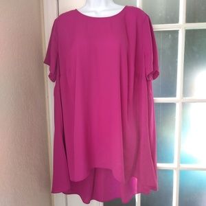 Vince Camuto Short Sleeve Sheer Blouse